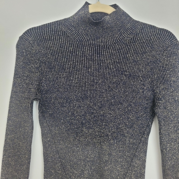 Diane von Furstenberg Tess Metallic Sweater in Blue‎ - Picture 4 of 10